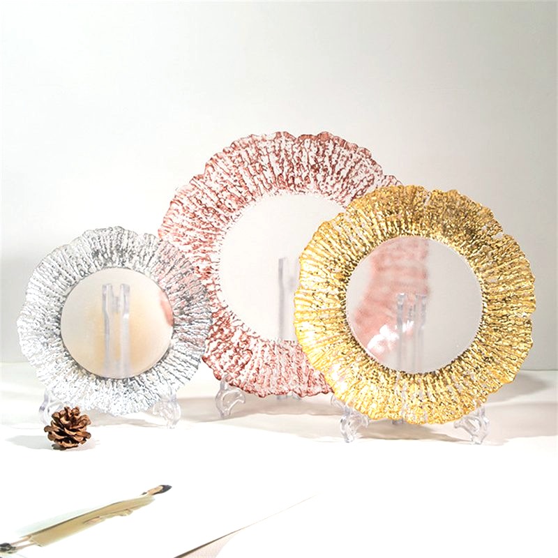 wedding charger plate 1 Wholesale glass charger plate PZ-066 product photo